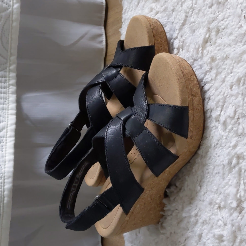 Clark's Wedge Cork Sandals Size 6